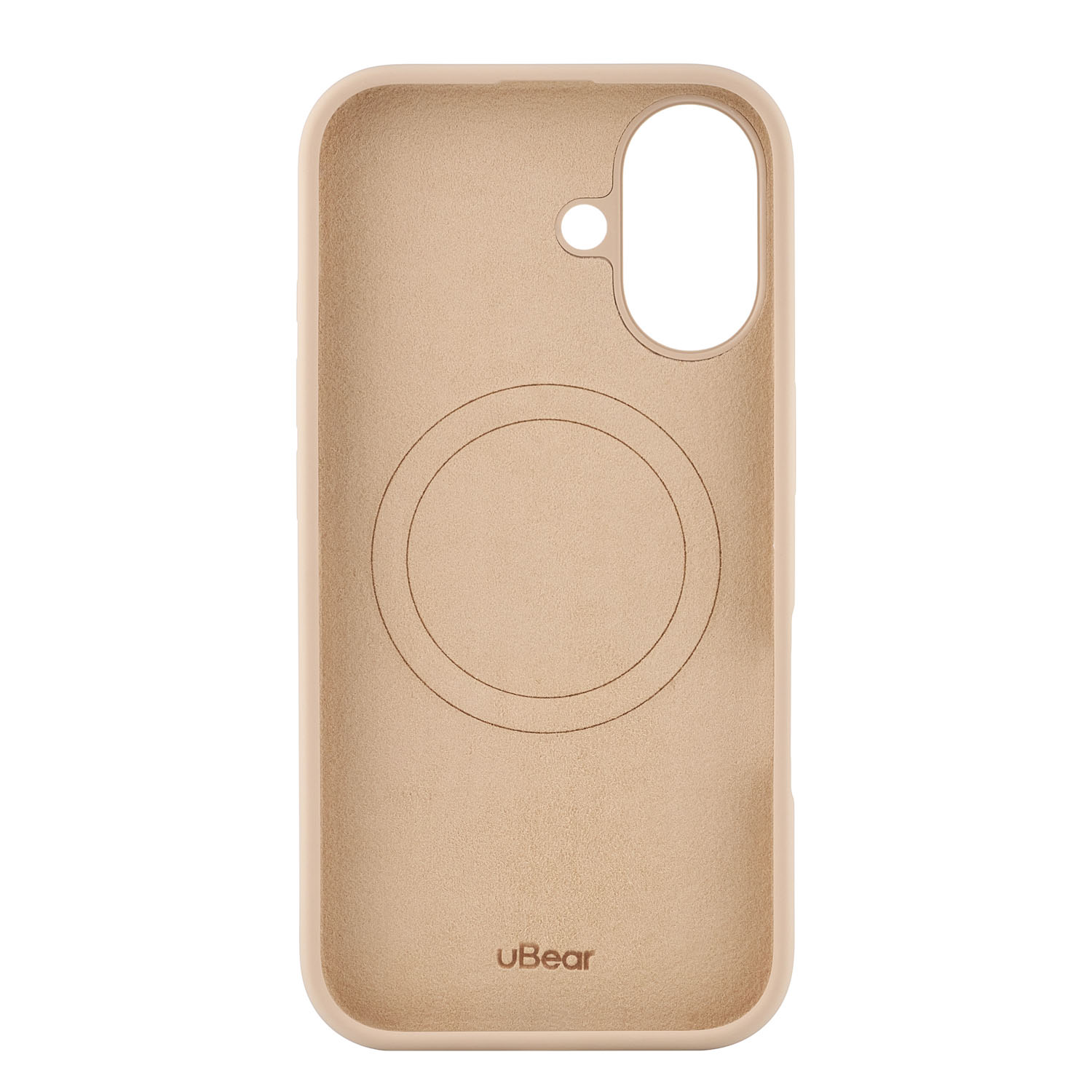 Чехол защитный uBear Touch Mag Case для iPhone 16, MagSafe совместимый, силикон, софт-тач, латте