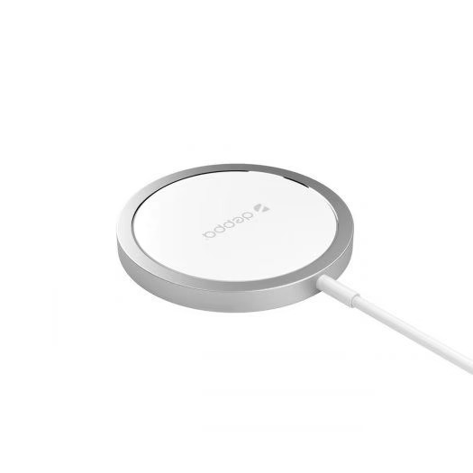 Беспроводное ЗУ Deppa MagSafe, Qi 15W, серебро