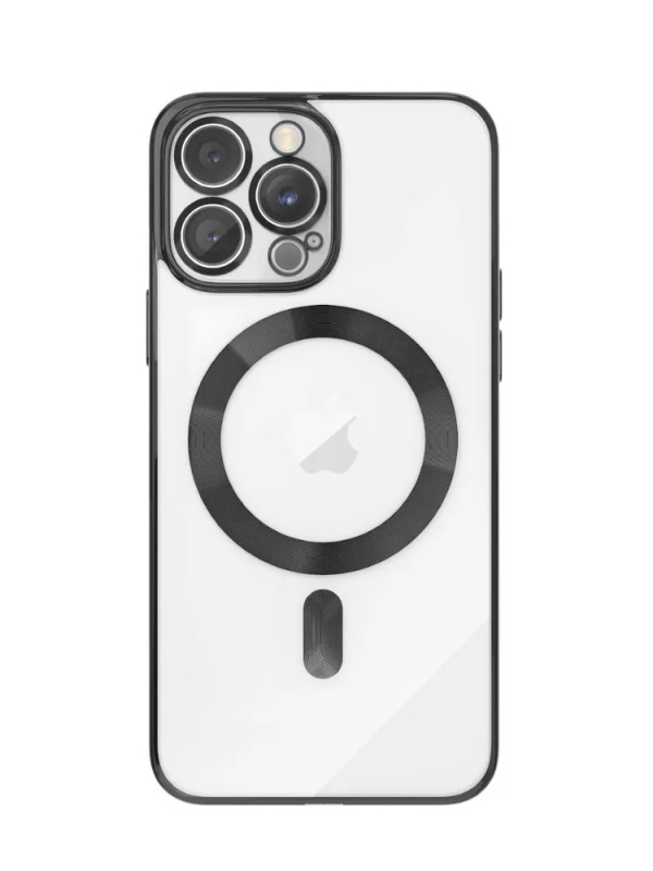 Чехол UZAY с цветной рамкой и Magsafe для iPhone 14 ProMax, черный