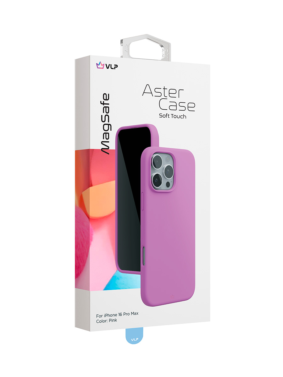 Чехол защитный VLP Aster Case с MagSafe для iPhone 16 Pro Max, розовый