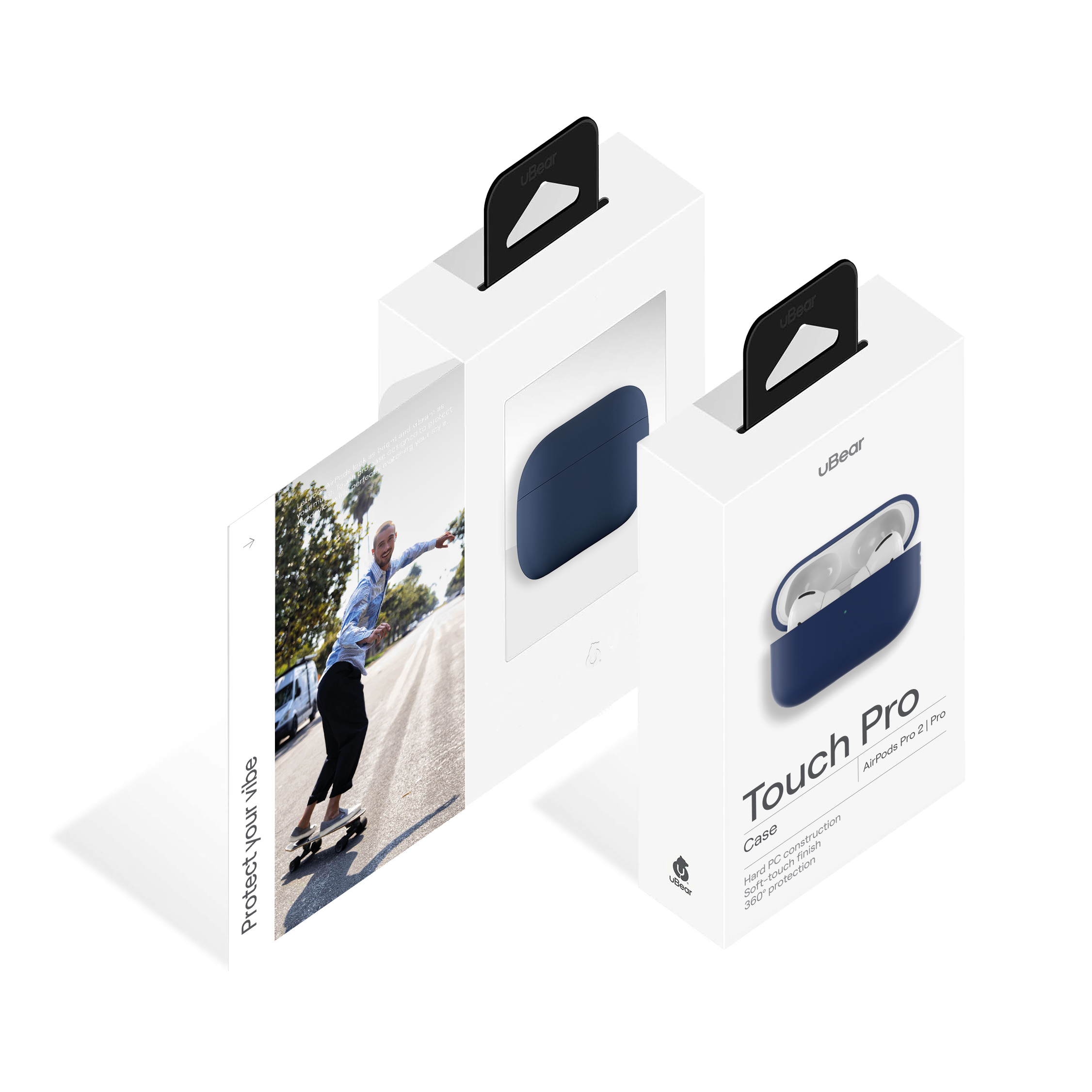 Защитный чехол uBear Airpods Pro 2 Touch Pro Silicone Case, 1,5 мм усиленный, тёмно-синий