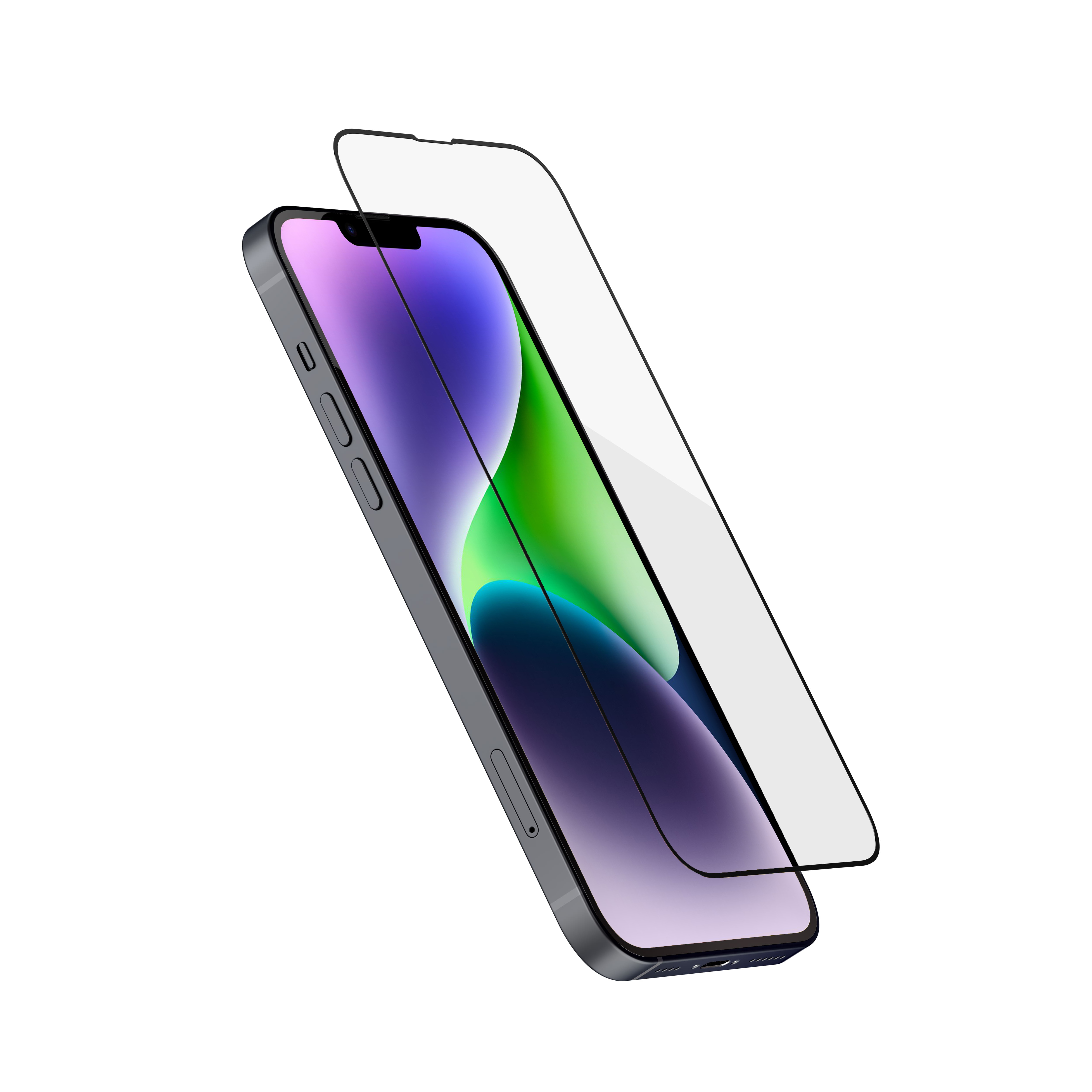 Стекло защитное  uBear Extreme Nano Shield для  iPhone 14, с аппликатором Easy App, алюмосиликатное, чёрный