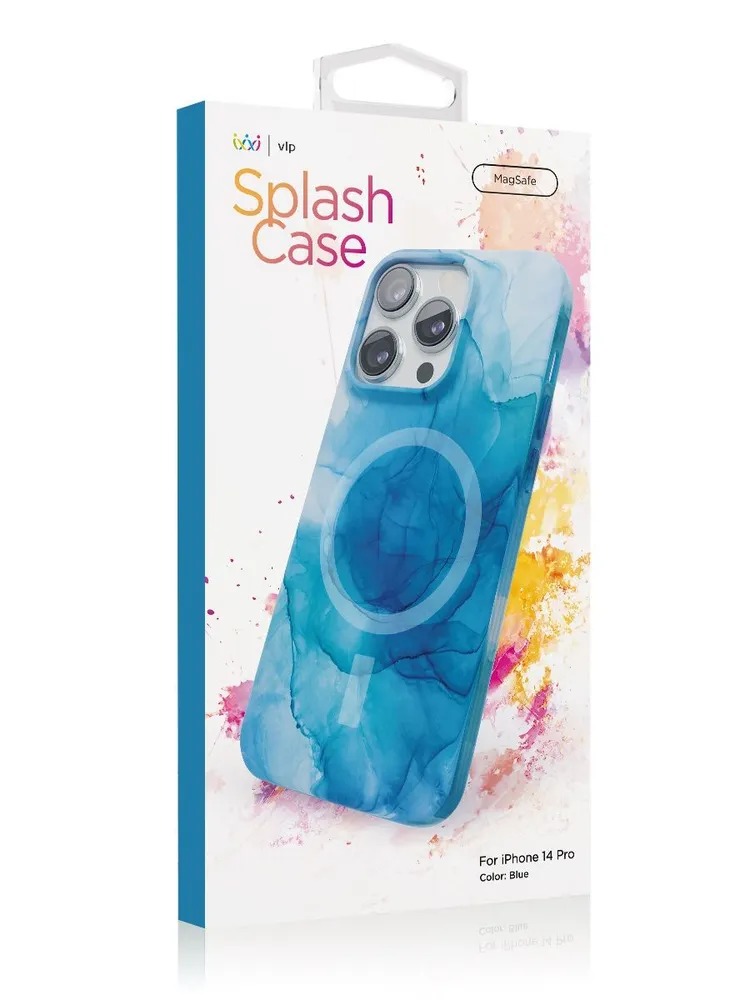 Чехол защитный "vlp" Splash case с MagSafe для iPhone 14 Pro, синий