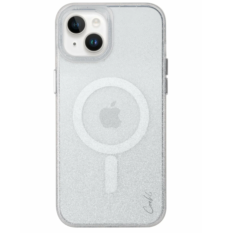 Чехол Uniq для iPhone 14 COEHL Lumino Sparkling (MagSafe), серебристый Чехол Uniq для iPhone 14 COEHL Lumino Sparkling (MagSafe), серебристый