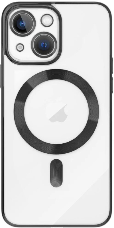 Чехол UZAY с цветной рамкой и Magsafe для iPhone 14 Plus, черный