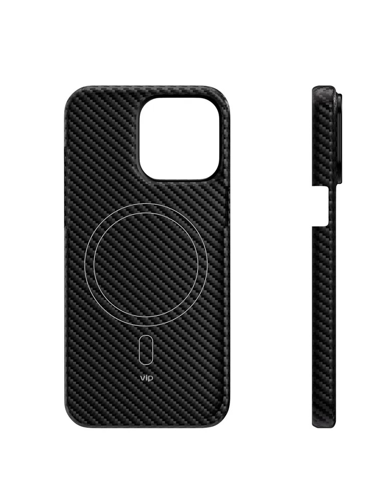 Чехол защитный "vlp" Kevlar Case с MagSafe для iPhone 15 ProMax, черный