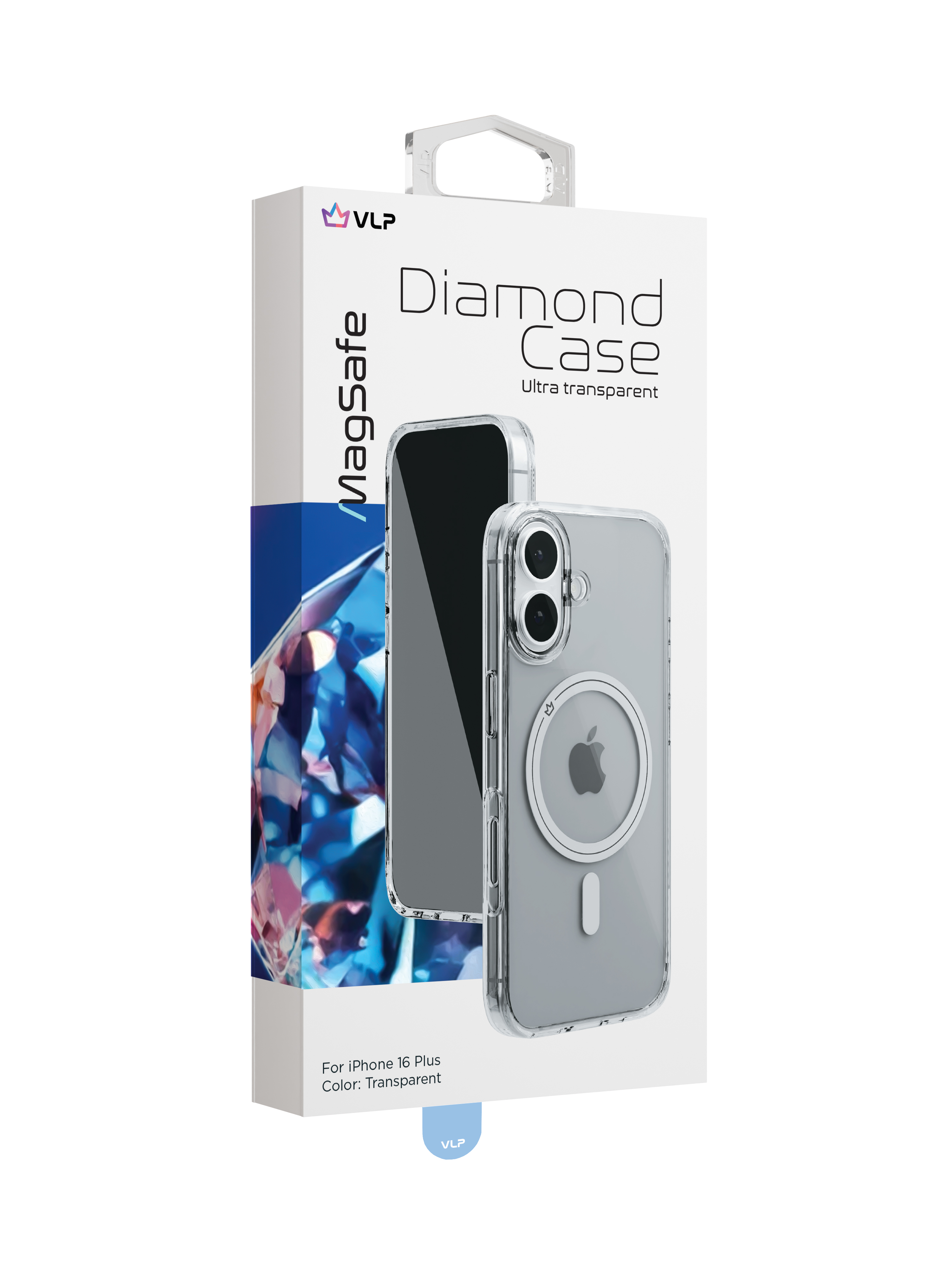 Чехол защитный "vlp" Diamond Case с MagSafe для iPhone 16 Plus, прозрачный