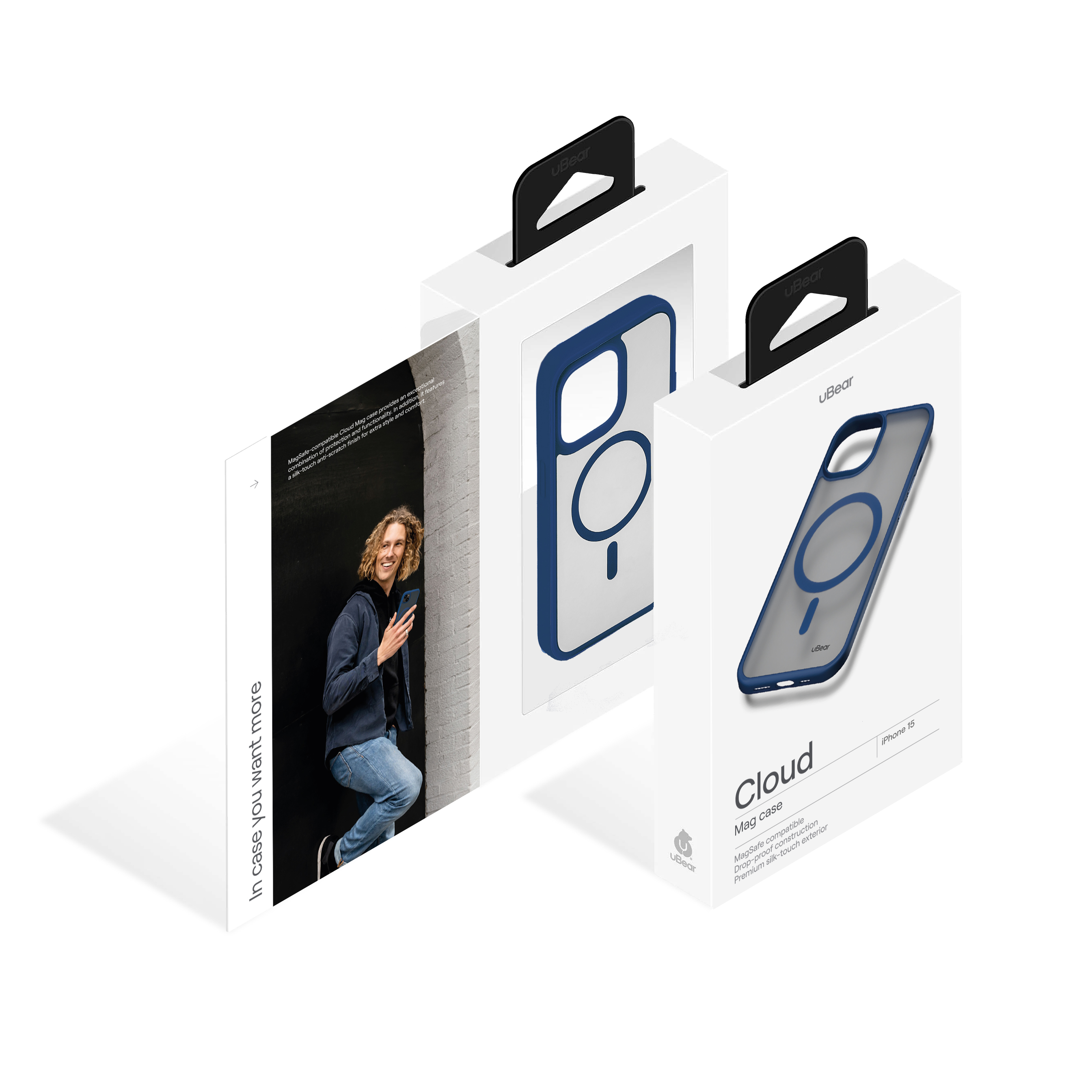 Чехол защитный uBear Cloud Mag Case для iPhone 15, MagSafe совместимый, усиленный, силк-тач