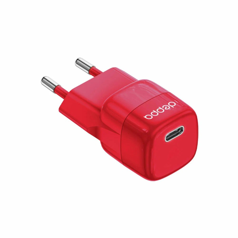 СЗУ USB-C, Power Delivery, mini GaN, 20Вт, красный, Deppa