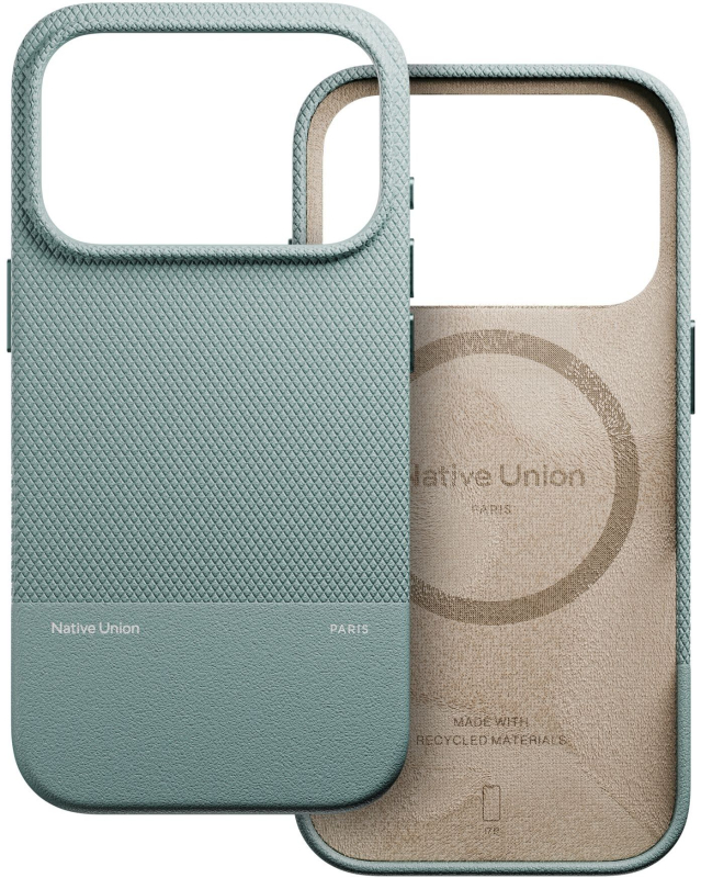 На фото изображено Чехол Native Union Paris (Re) Classic для iPhone 17 Pro Зеленый