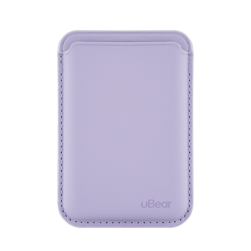 Магнитный кардхолдер uBear Leather Shell, натуральная кожа, Фиолетовый