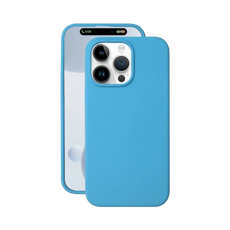 Чехол Liquid Silicone Case Pro для Apple iPhone 15 Pro, голубой, Deppa