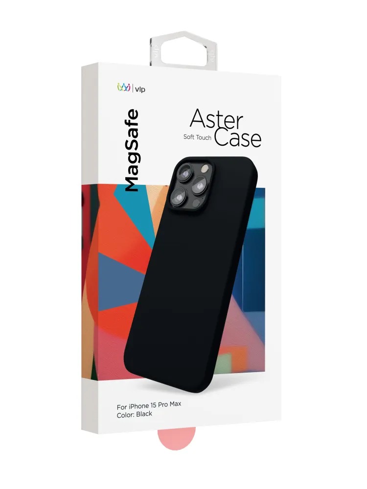 Чехол защитный "vlp" Aster Case с MagSafe для iPhone 15 ProMax, черный