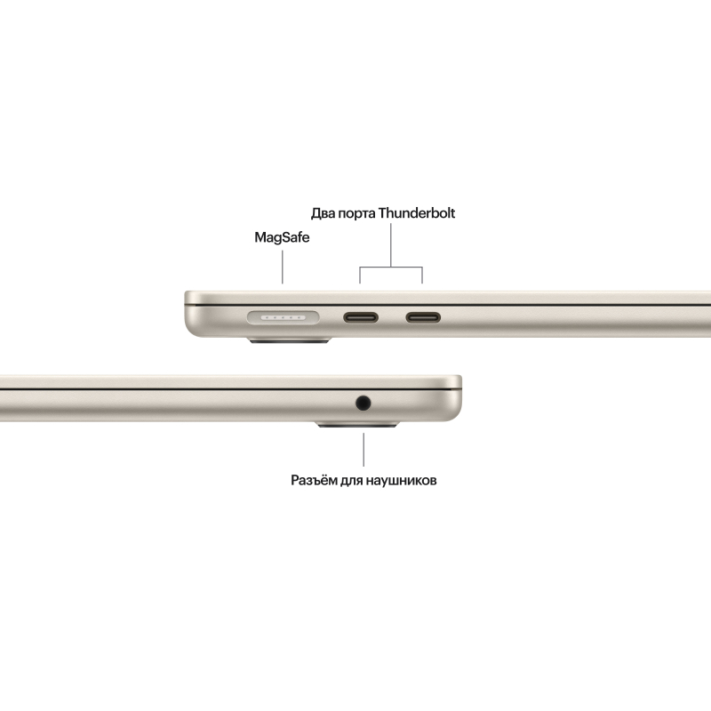 Apple MacBook Air 13" (M3, 8C / 8C, 2024) 8 ГБ, 256 ГБ SSD, Сияющая звезда