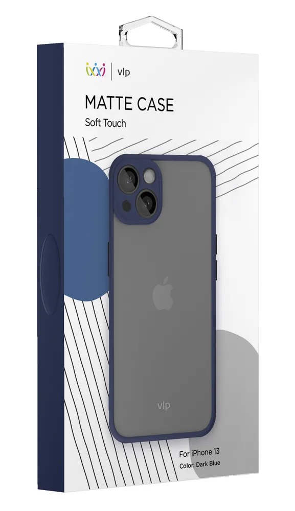 Чехол защитный "vlp" Matte case для iPhone 13, темно-синий
