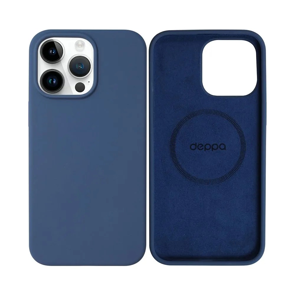 Чехол Liquid Silicone Case Pro Magsafe для Apple iPhone 15 Pro, синий, Deppa