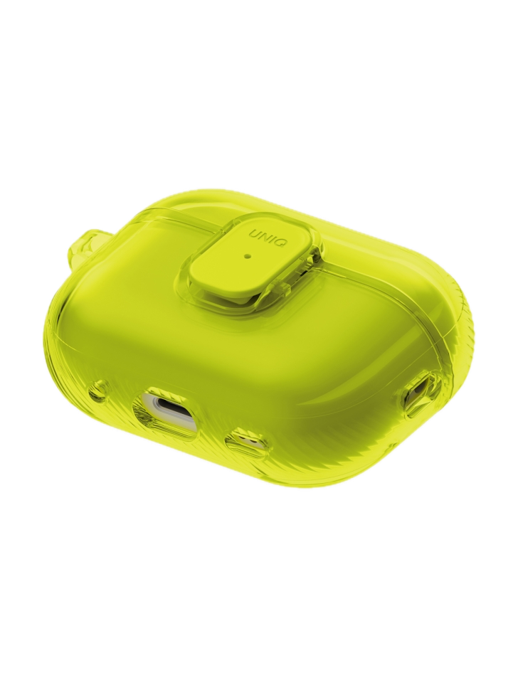 На фото изображено Чехол Uniq Glase PRO TPU для AirPods Pro 3, Light Lime