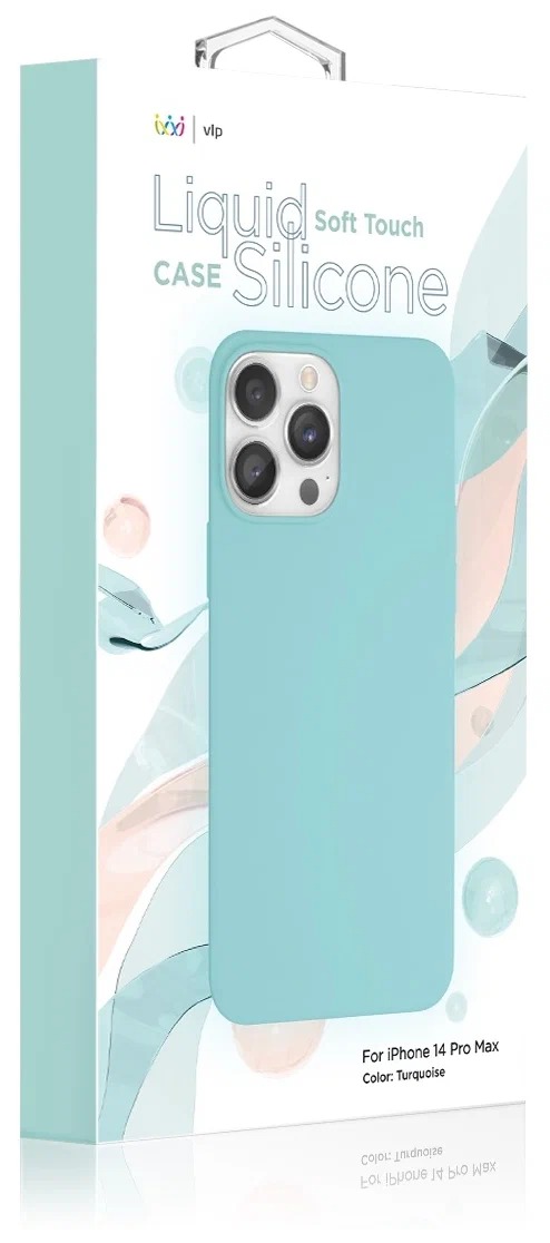 Чехол защитный "vlp" Silicone case для iPhone 14 ProMax, бирюзовый