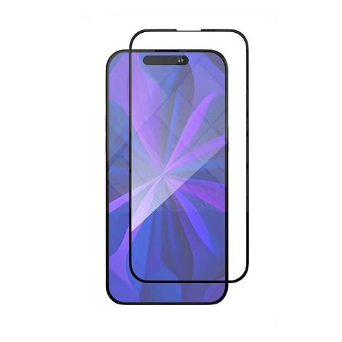 Стекло защитное 2.5D "vlp" A-Glass для iPhone 15 Pro с черной рамкой