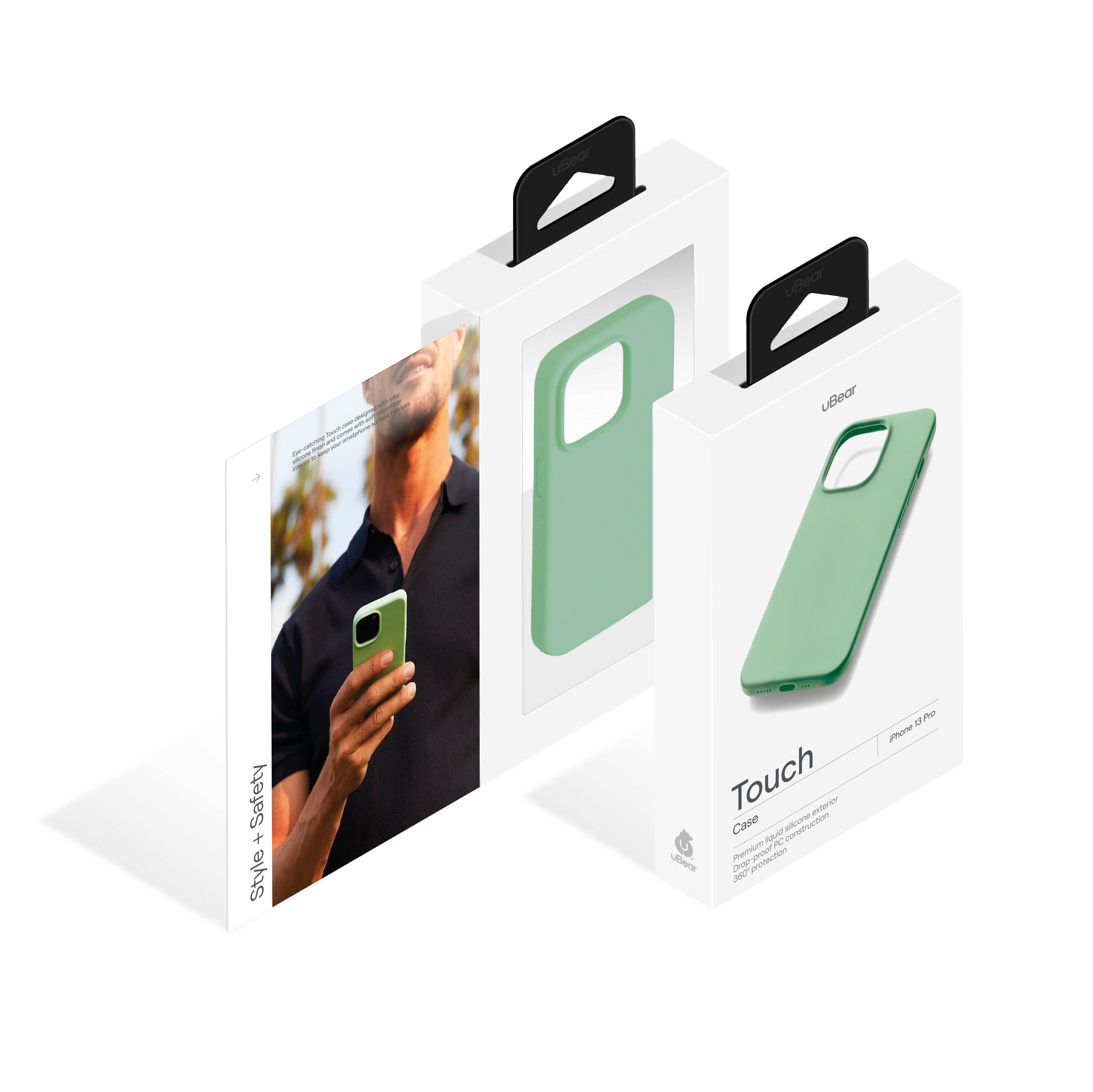 Touch Case (Liquid silicone) for iPhone 13 Pro. Магнитная упаковка, зелёный