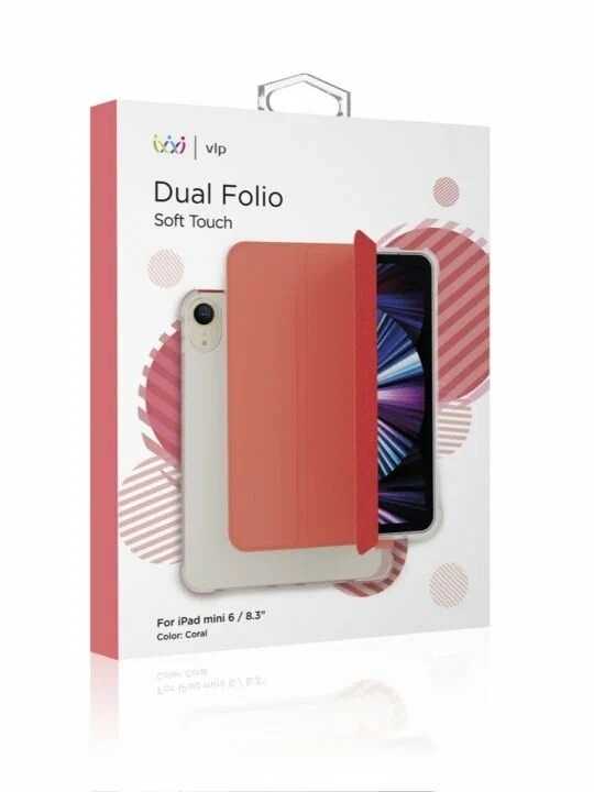 Чехол защитный "vlp" Dual Folio для iPad mini 6 2021, коралловый