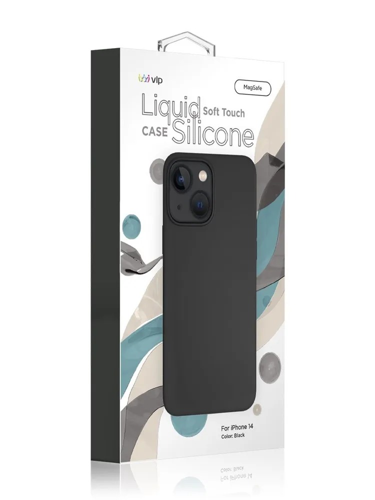 Чехол защитный "vlp" Silicone case с MagSafe для iPhone 14, черный