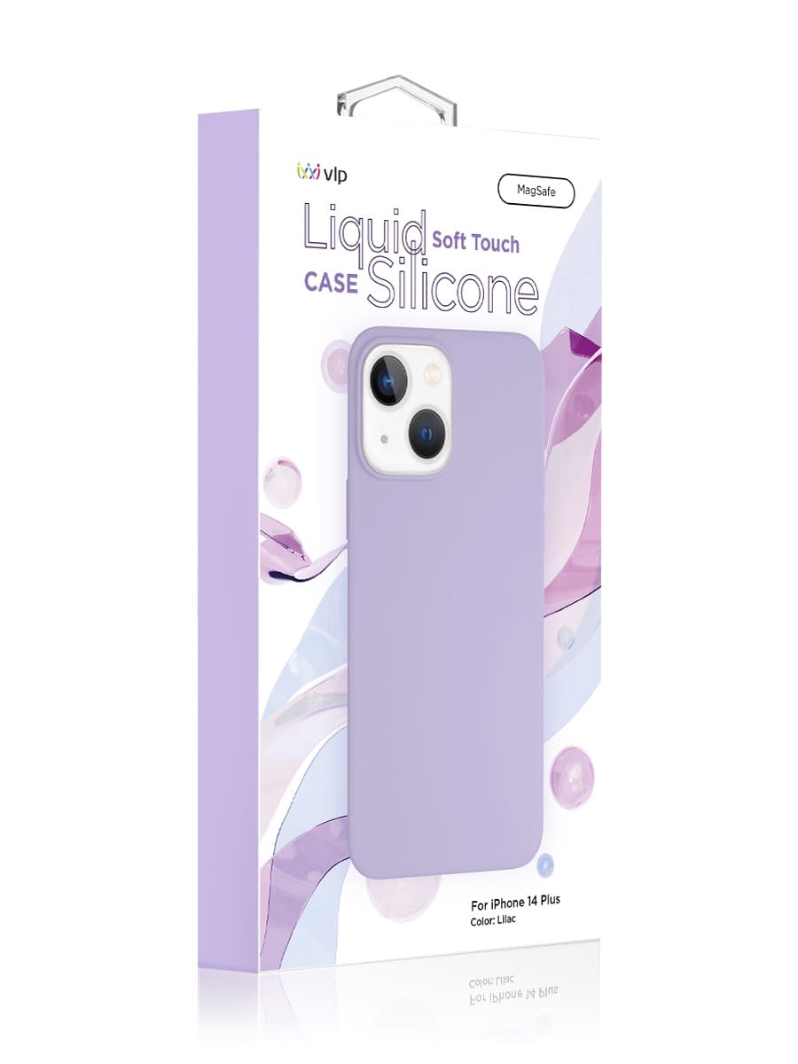 Чехол защитный "vlp" Silicone case с MagSafe для iPhone 14 Plus, сиреневый