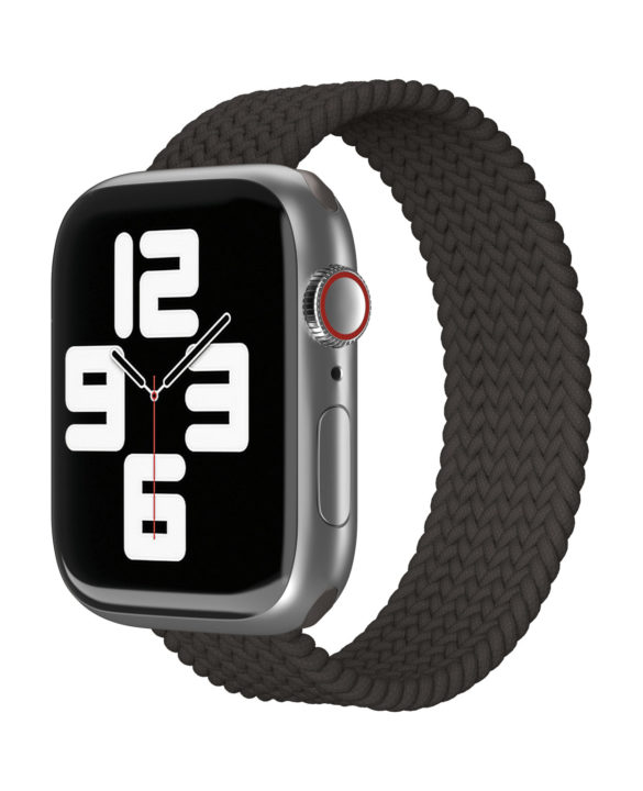 Ремешок нейлоновый плетёный VLP для Apple Watch 38/40/41, L/XL, 2шт, чёрный