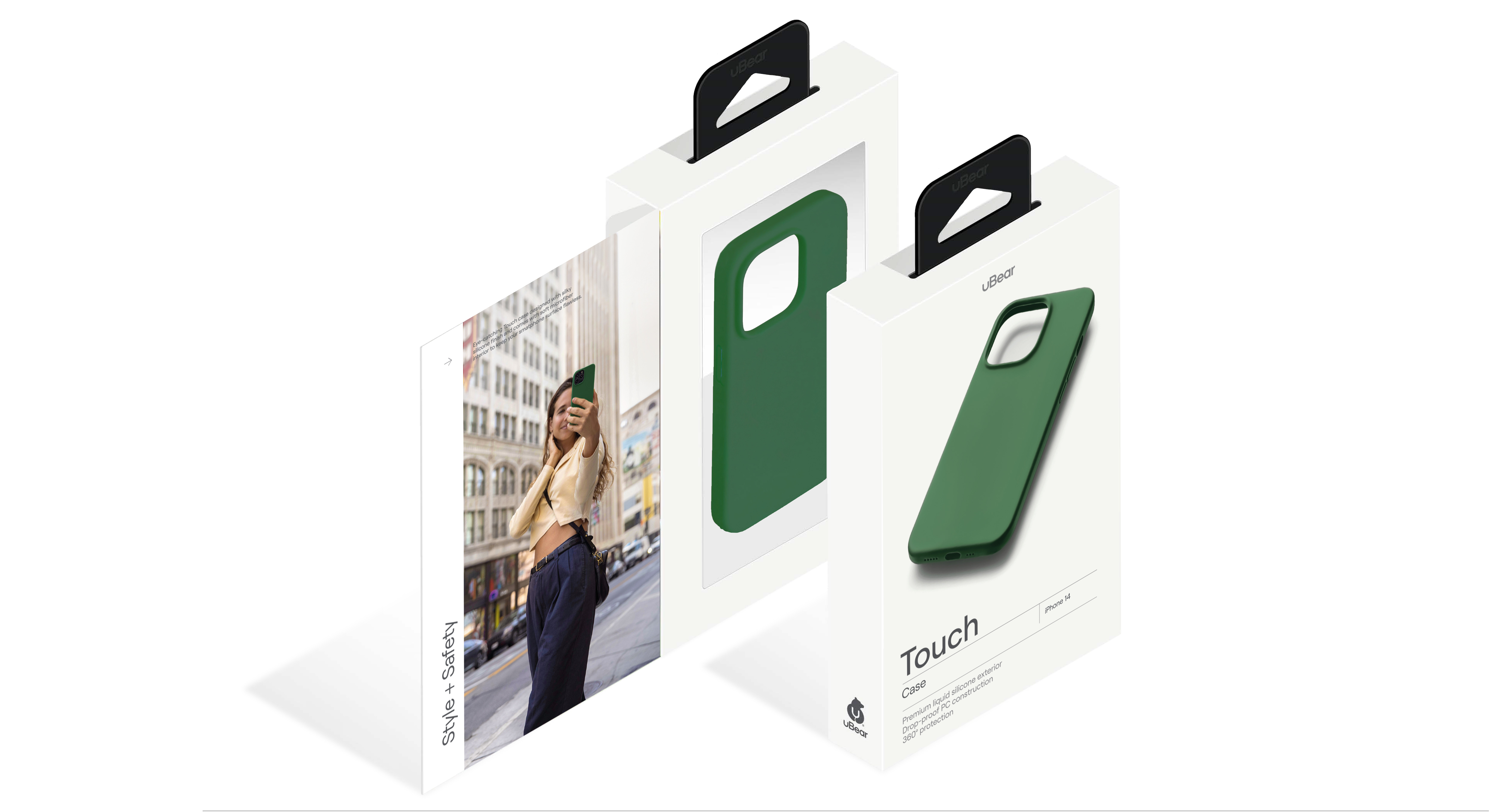 Чехол защитный uBear Touch Case для  iPhone 14, силикон, софт-тач, зелёный
