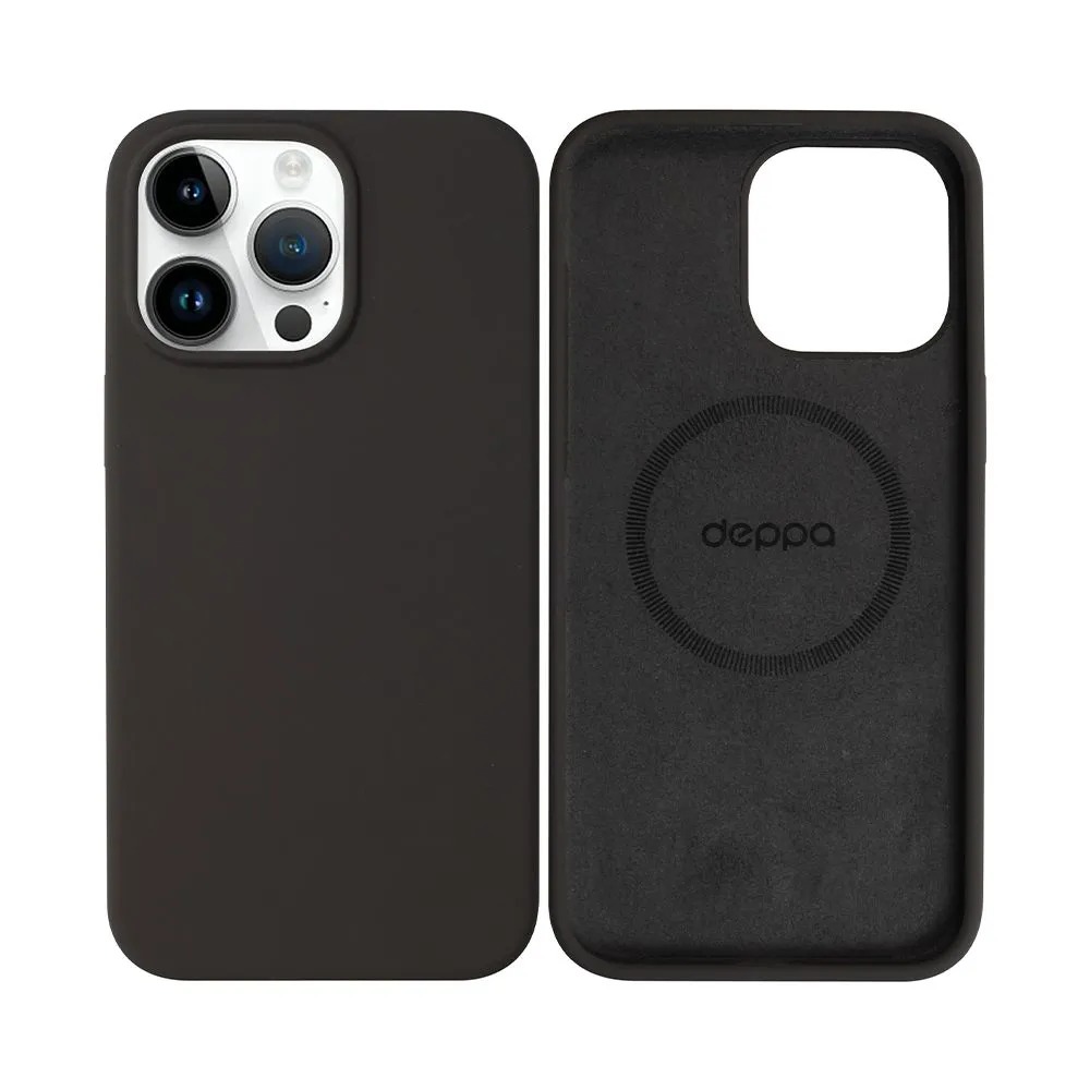 Чехол Liquid Silicone Case Pro Magsafe для Apple iPhone 15 Pro Max, серый, Deppa