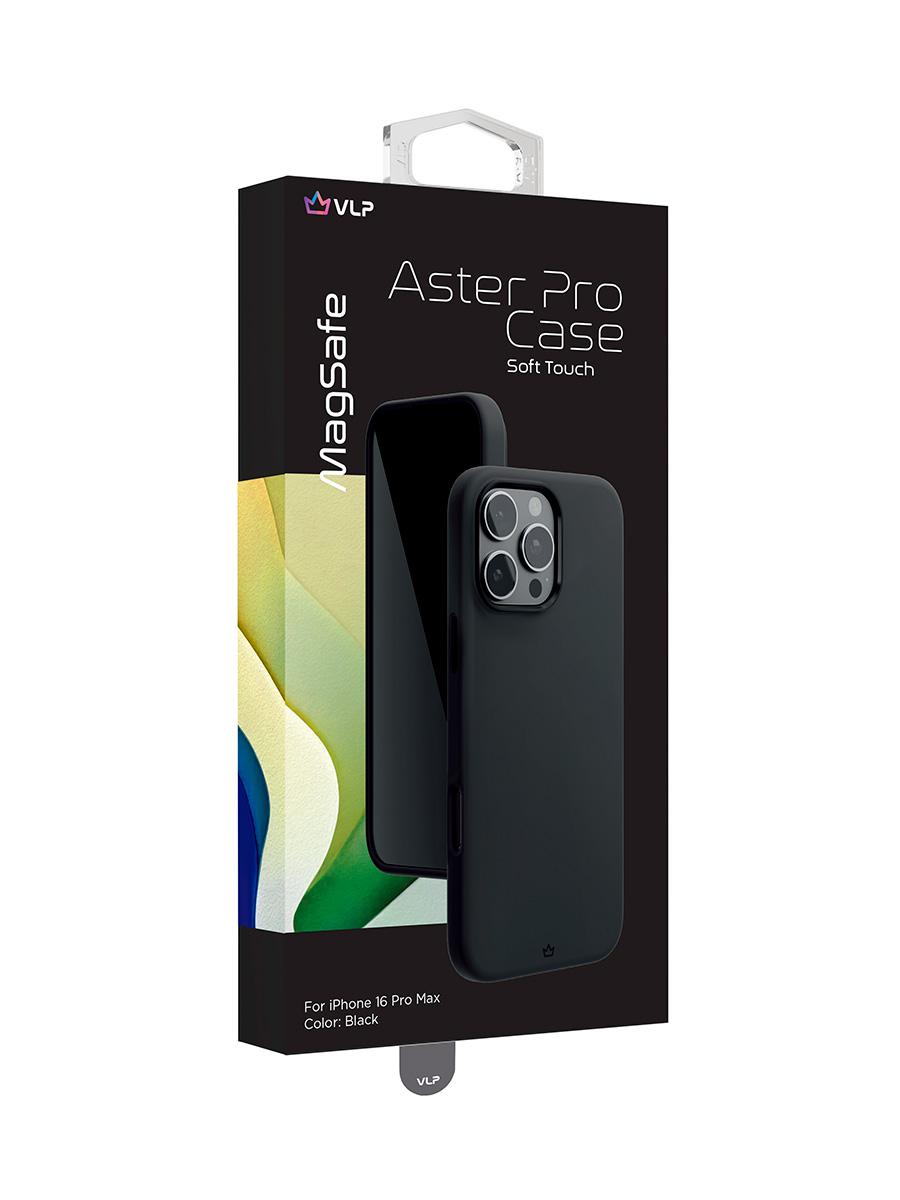 Чехол защитный "vlp" Aster Pro Case с MagSafe для iPhone 16 ProMax, черный