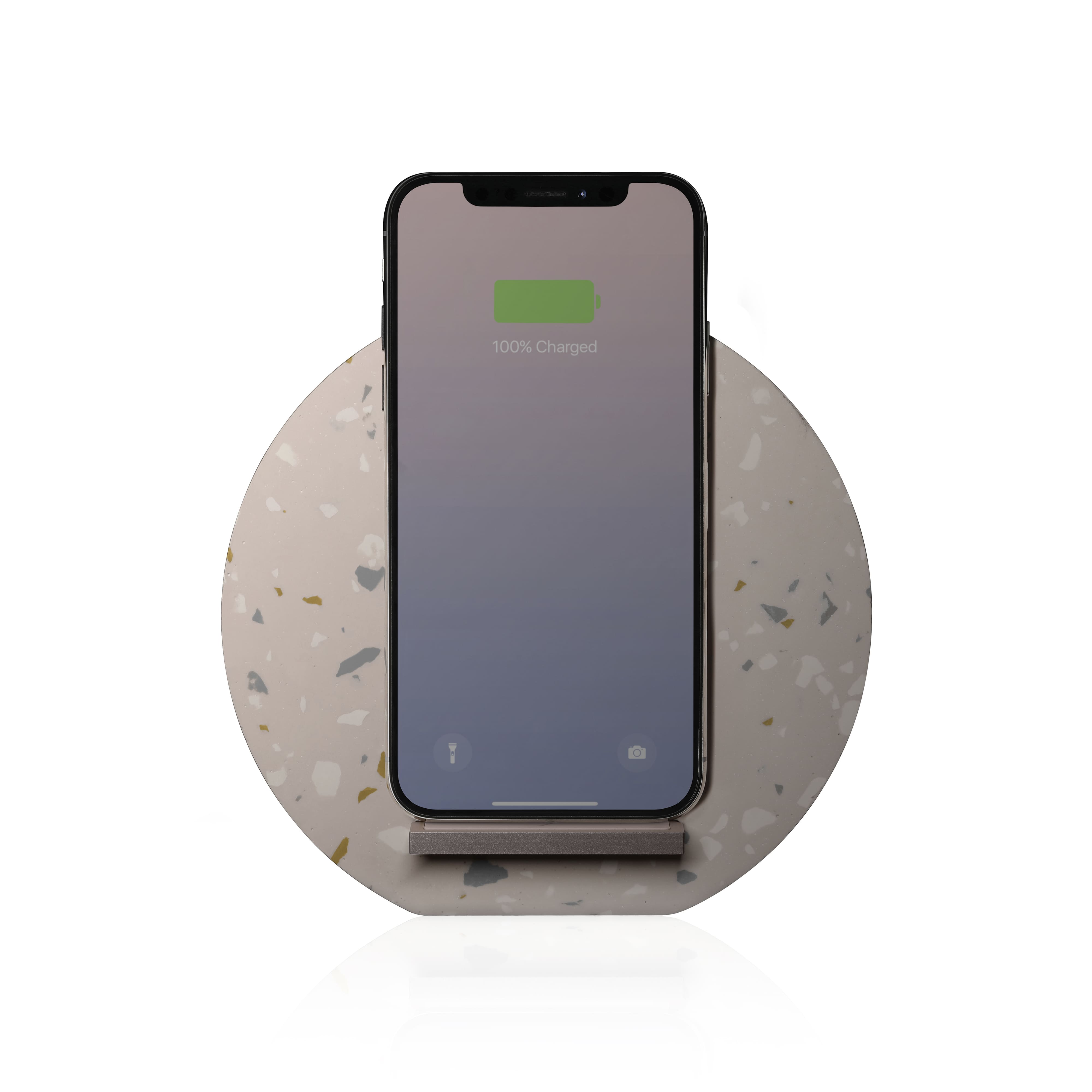 DOCK WIRELESS TERRAZZO БЗУ стандарта Qi, мощность 10W, с подставкой, цвет: розовый