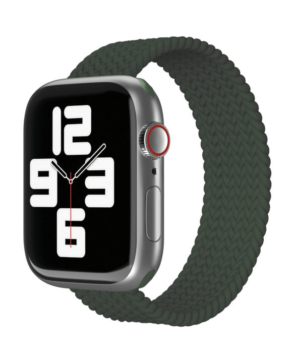 Ремешок нейлоновый плетёный "vlp" для Apple Watch 42/44/45, S/M, 2шт, темно-зелёный