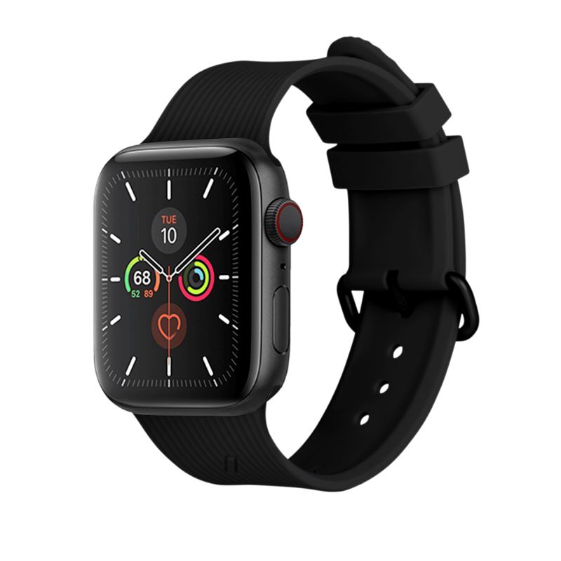 Ремешок для часов Apple Watch  44мм, cиликоновый черный