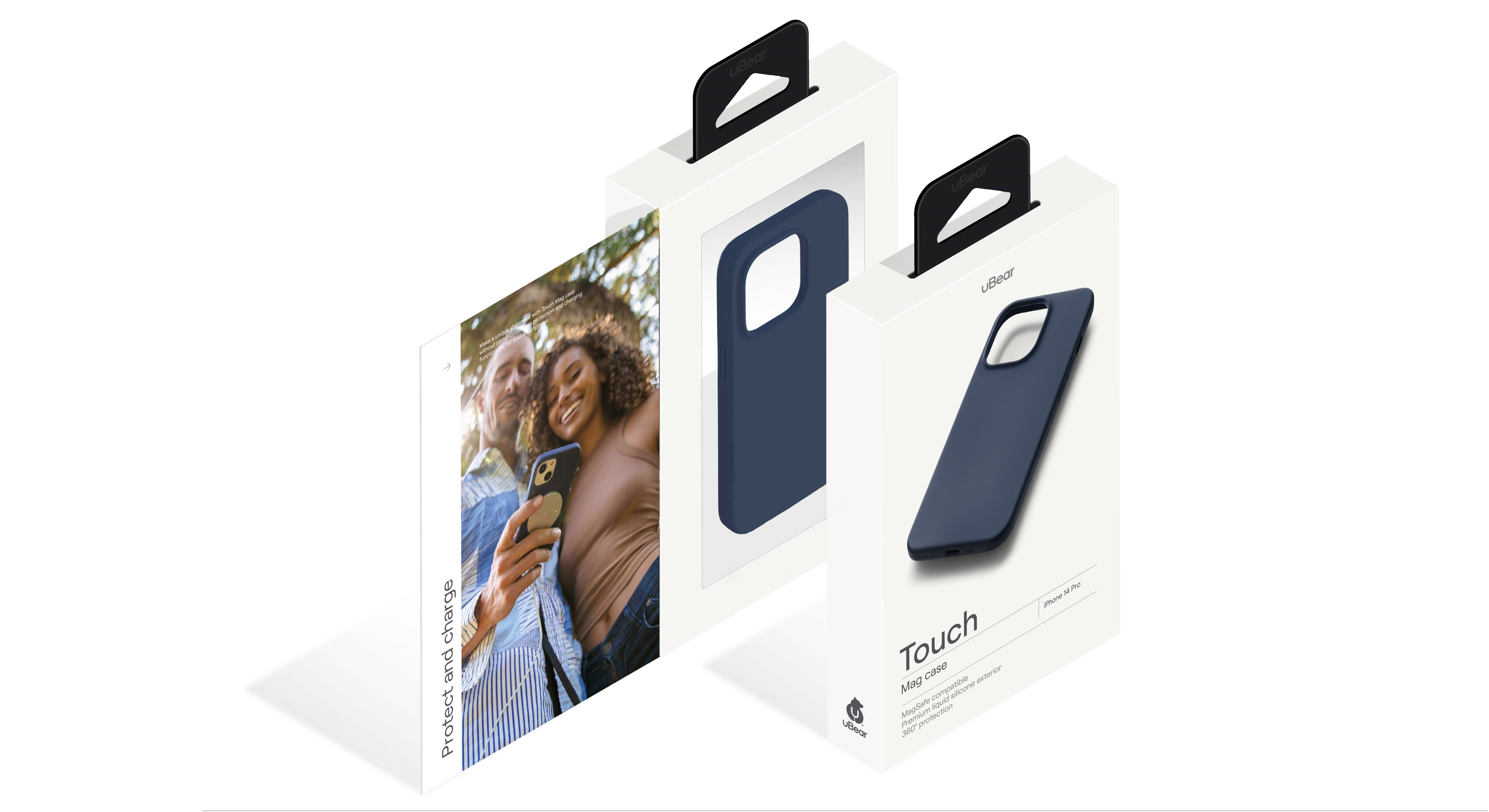 Чехол защитный uBear Touch Mag Case для  iPhone 14 Pro, MagSafe совместимый, силикон, софт-тач, тёмно-синий