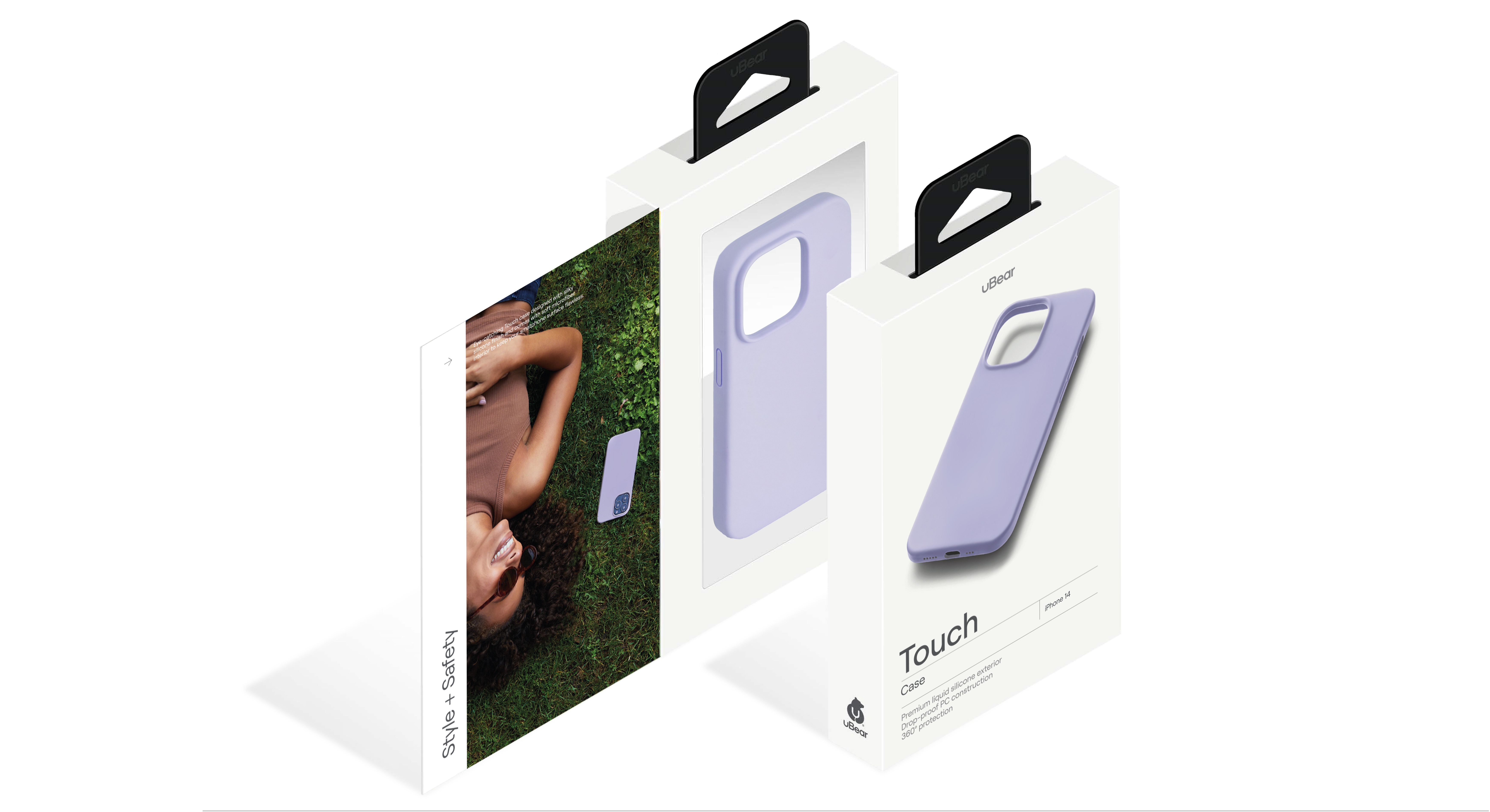 Чехол защитный uBear Touch Case для  iPhone 14, силикон, софт-тач, фиолетовый