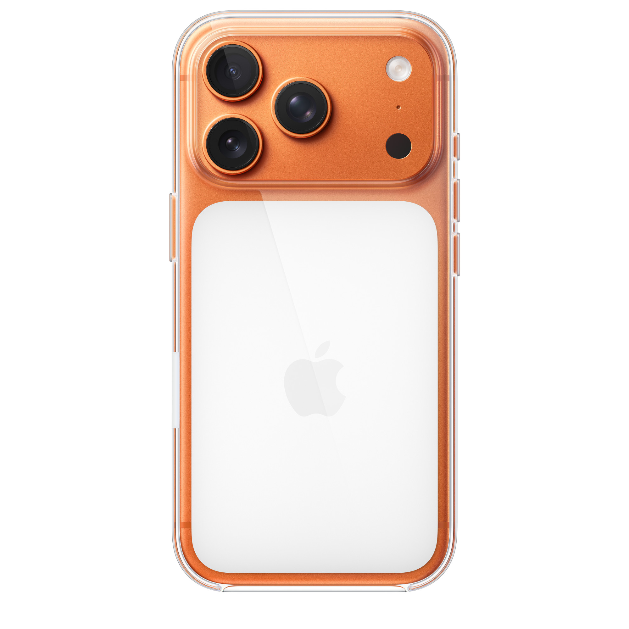 На фото изображено Чехол защитный Apple Clear Case with MagSafe для iPhone 17 Pro, прозрачный