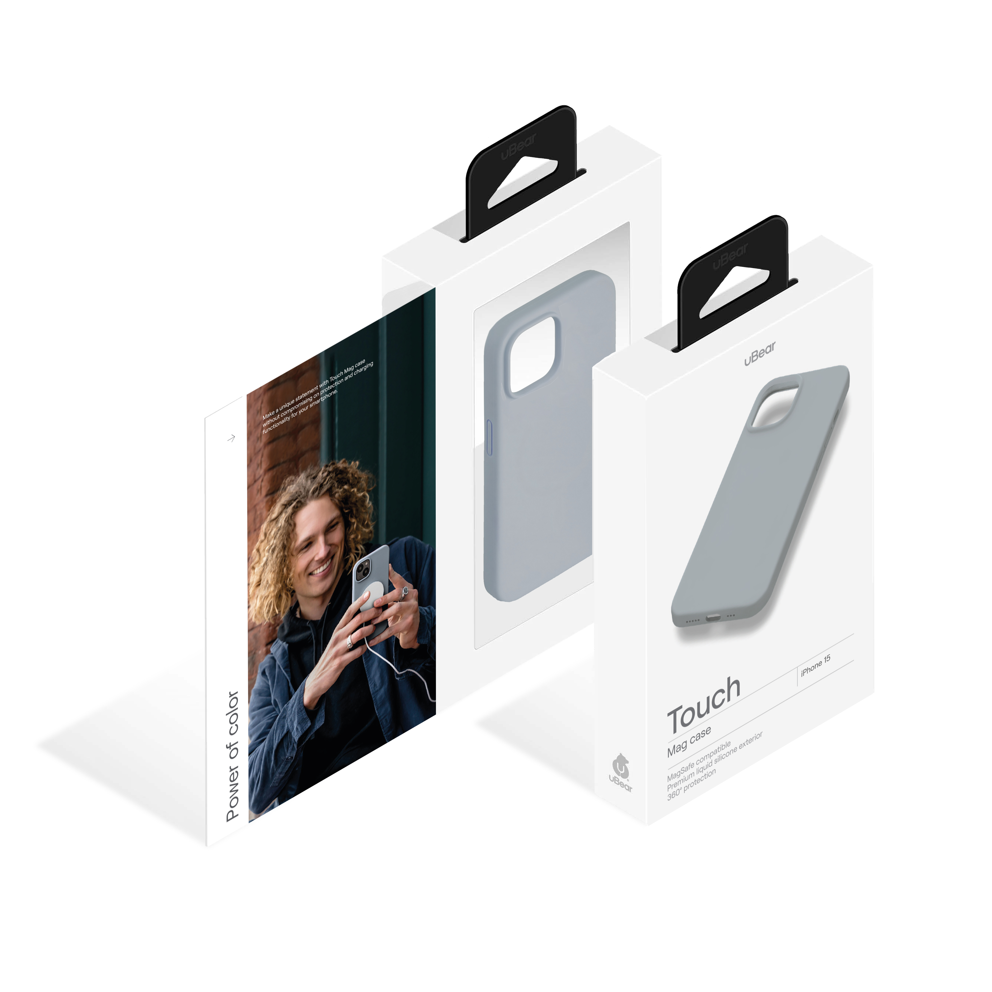 Чехол защитный uBear Touch Mag Case для iPhone 15, MagSafe совместимый, Серый