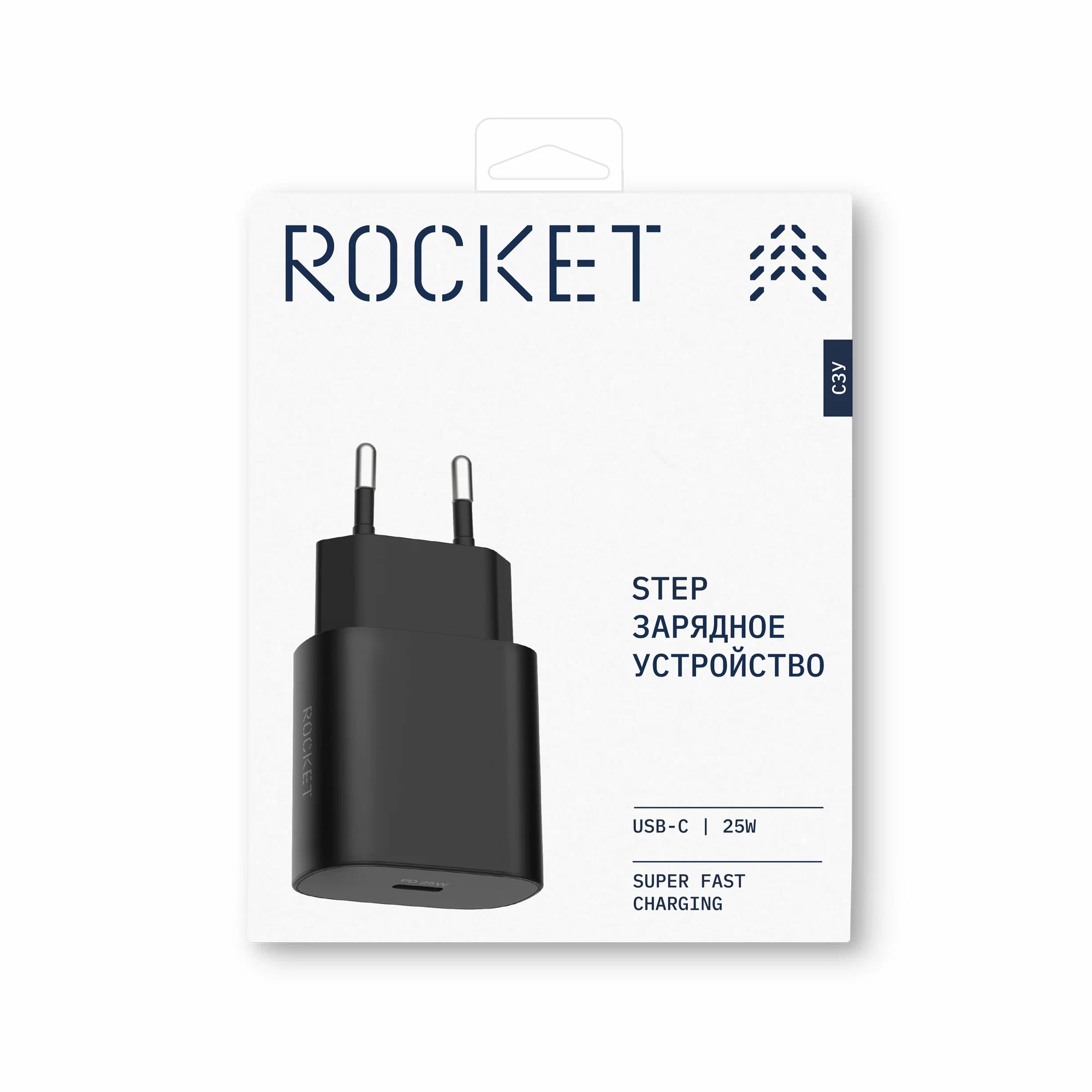 Сетевое зарядное устройство ROCKET Step 25W, USB-С, черный