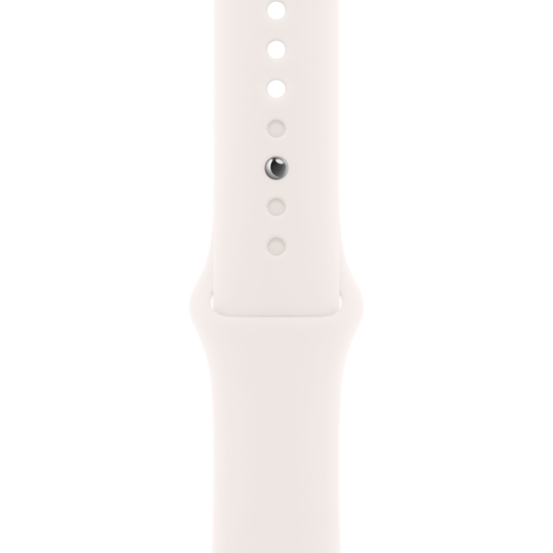 На фото изображено Apple Watch Series 11, 46 мм, корпус из алюминия цвета «Розовое золото», спортивный ремешок, размер S/M