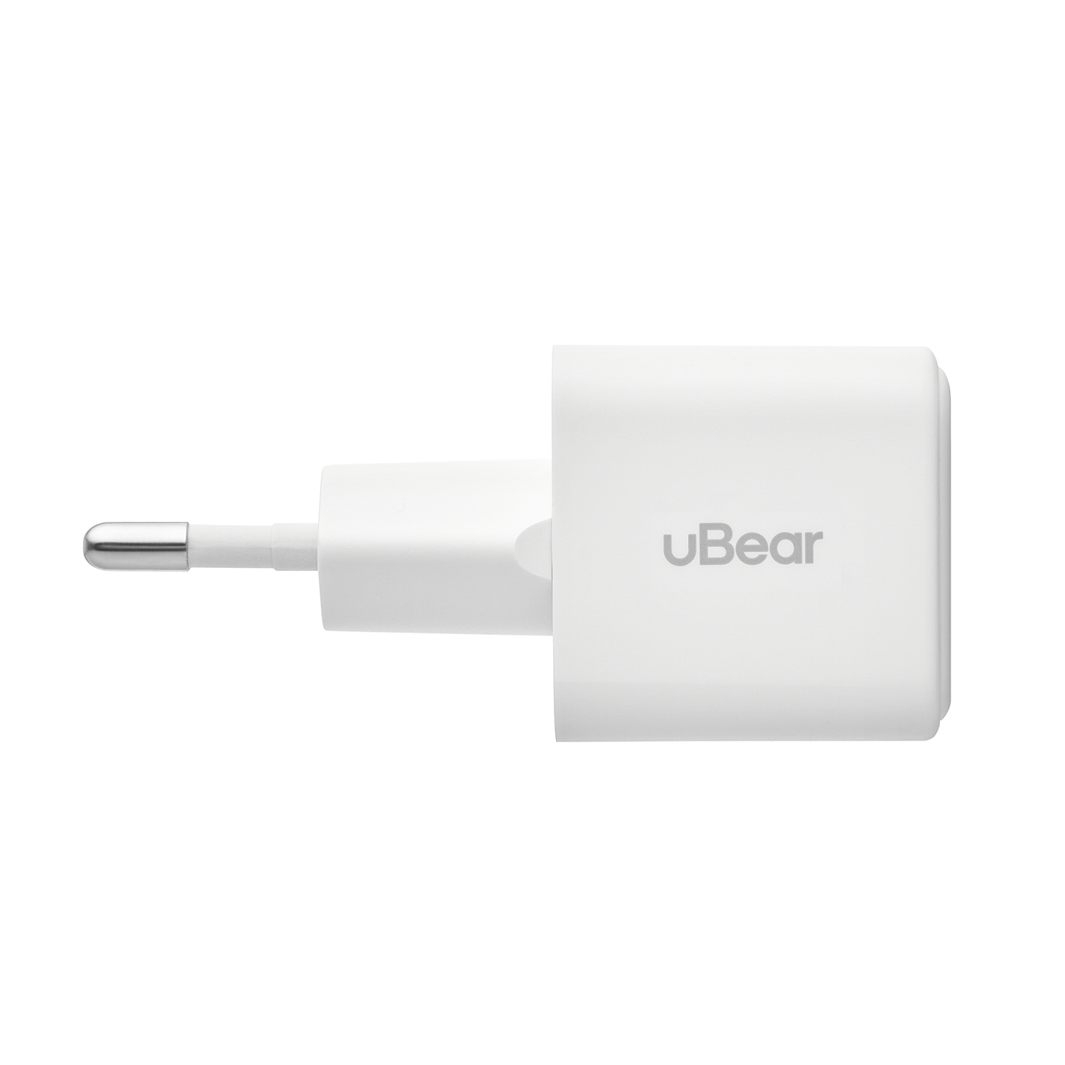 Cетевое зарядное устройство uBear Bridge USB-C, 25 Вт, GaN + Super Fast Charging  + кабель USB-C/USB-C 60W, 3A, белый