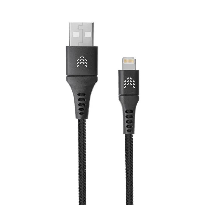 Зарядный кабель ROCKET Contact USB-A/Lightning 1м, тканевая оплётка, черный