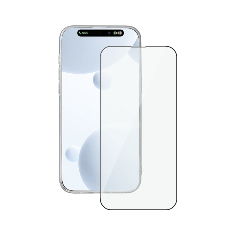 Защитное стекло 2,5D Classic Full Glue для Apple iPhone 15 Pro, 0.3 мм, черная рамка, прозрачное