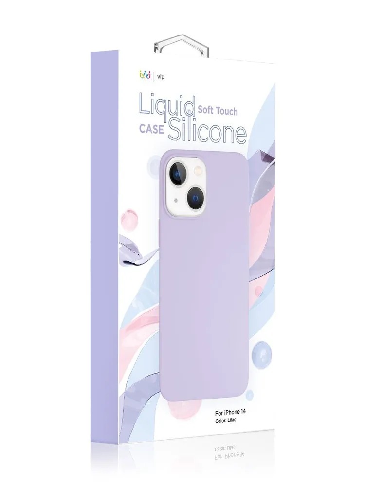 Чехол защитный "vlp" Silicone case для iPhone 14, сиреневый
