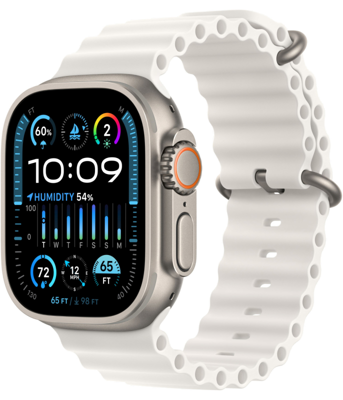 Apple Watch Ultra 2 GPS + Cellular, 49 мм, корпус из титана, ремешок Ocean цвет Белый