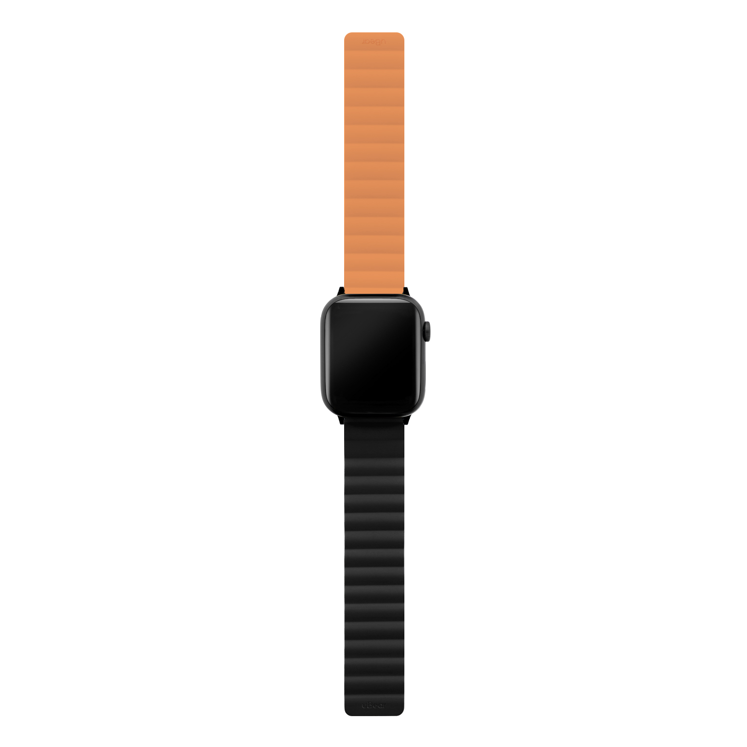 Ремешок uBear Mode для Apple Watch M/L (42, 44, 45, 49 мм), силиконовый, чёрный/оранжевый