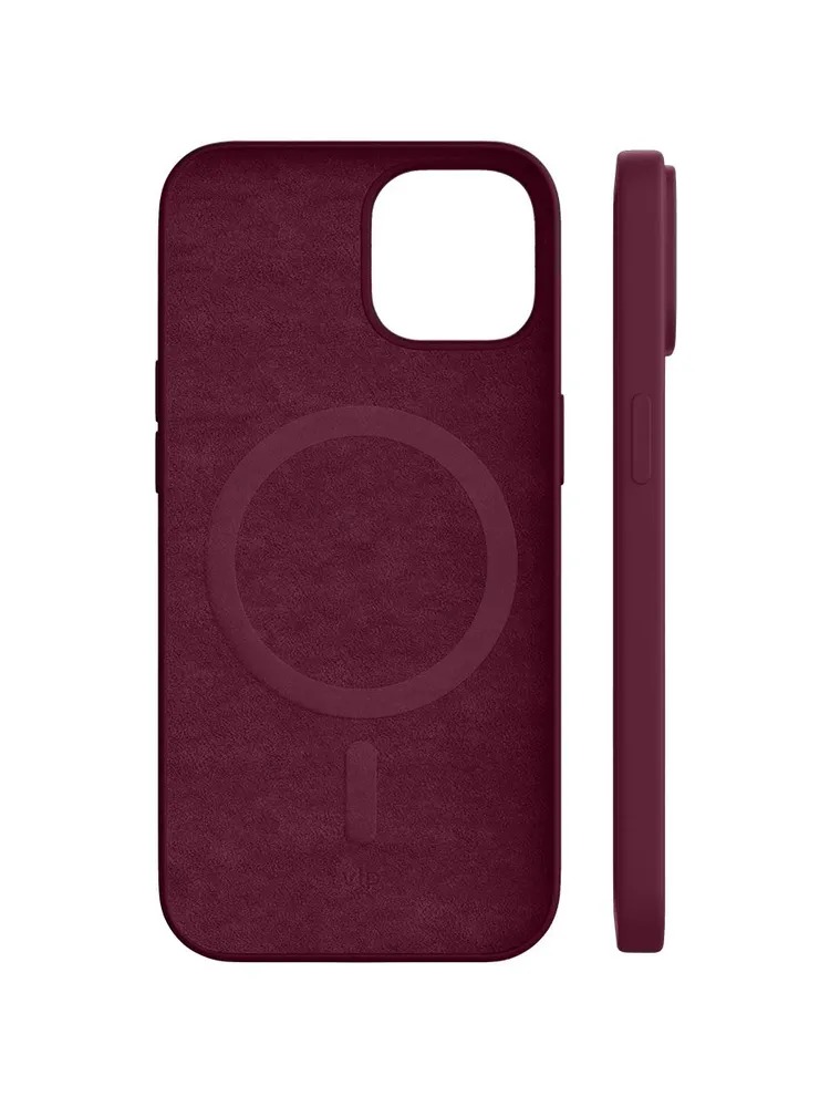 Чехол защитный "vlp" Silicone case с MagSafe для iPhone 14, марсала