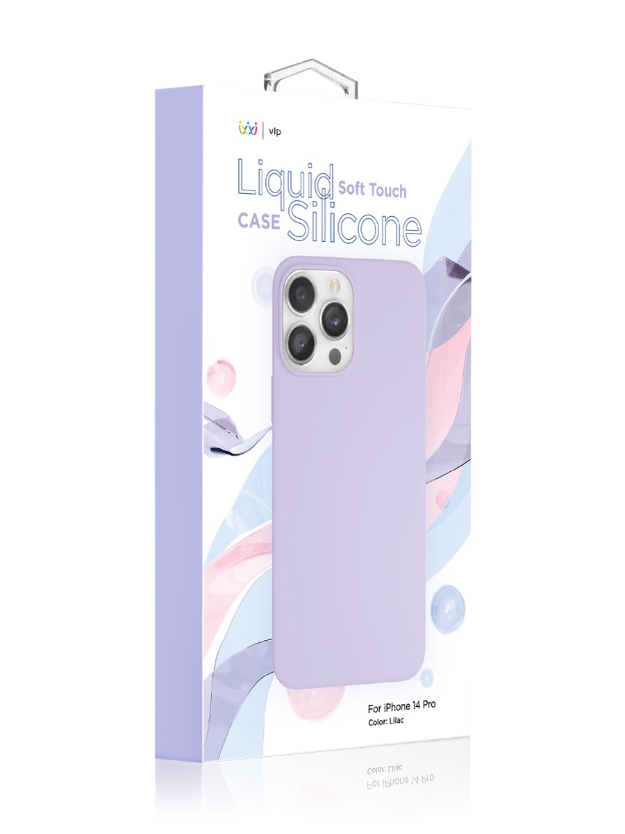 Чехол защитный "vlp" Silicone case для iPhone 14 Pro, сиреневый