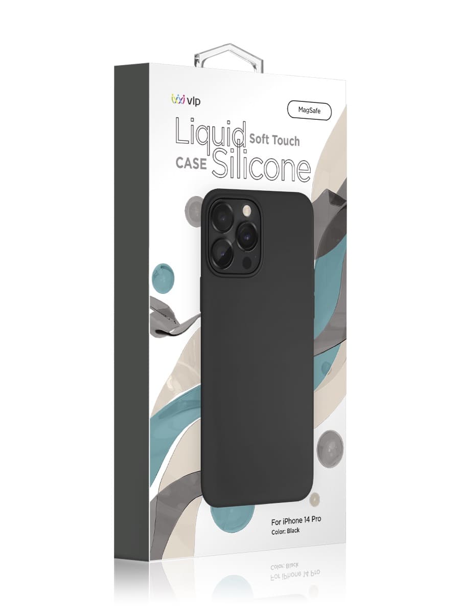 Чехол защитный "vlp" Silicone case с MagSafe для iPhone 14 Pro, черный