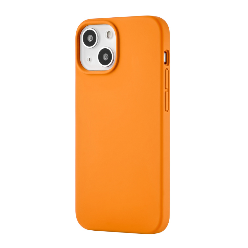 Touch Case (Liquid silicone) for iPhone 13 mini. Магнитная упаковка, оранжевый